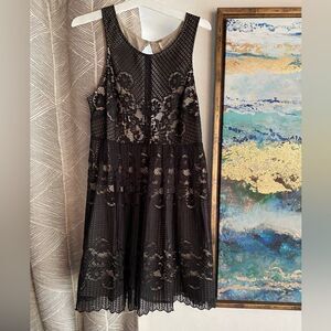 Free People Mini Dress Black Size 4 Lace Sleeveless Lined